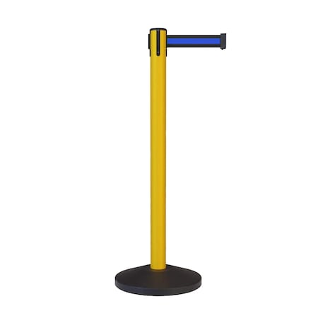 Montour Line Stanchion Belt Barrier Yellow Post 11ft. Black/Bl HL Belt ES400-YW-BBH-110
